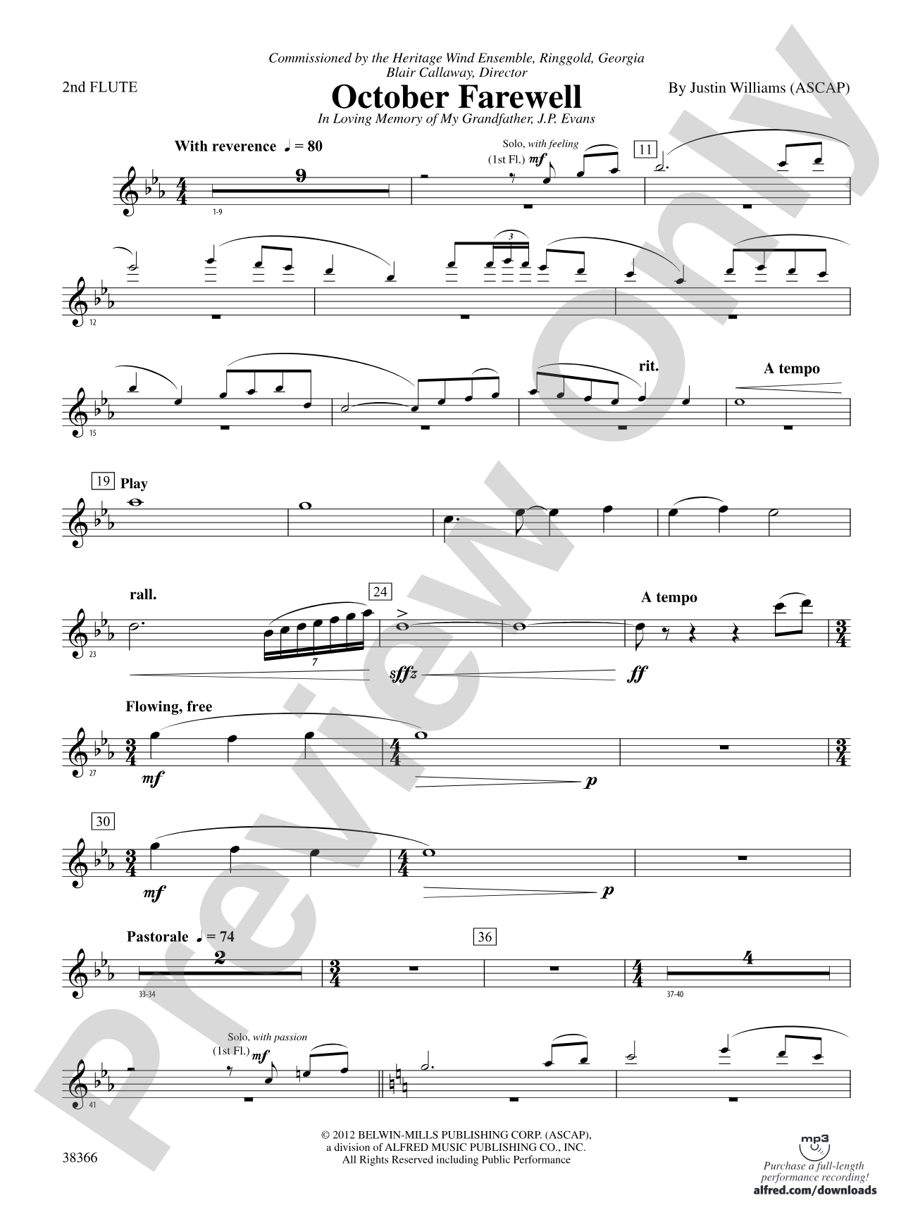 October Farewell: 2nd Flute