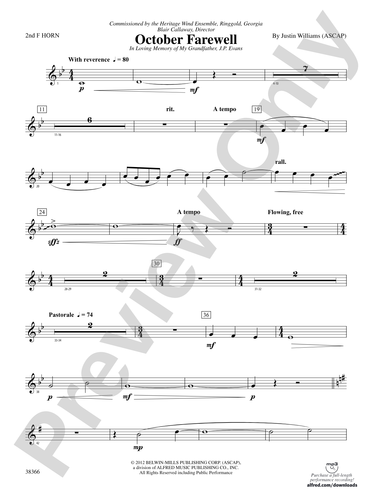 October Farewell: 2nd F Horn