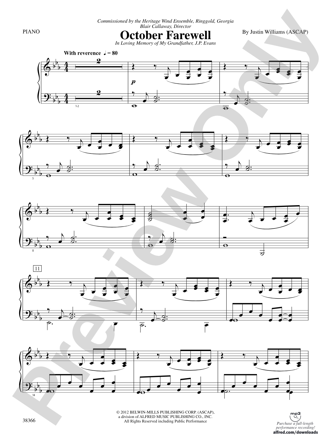 October Farewell: Piano Accompaniment