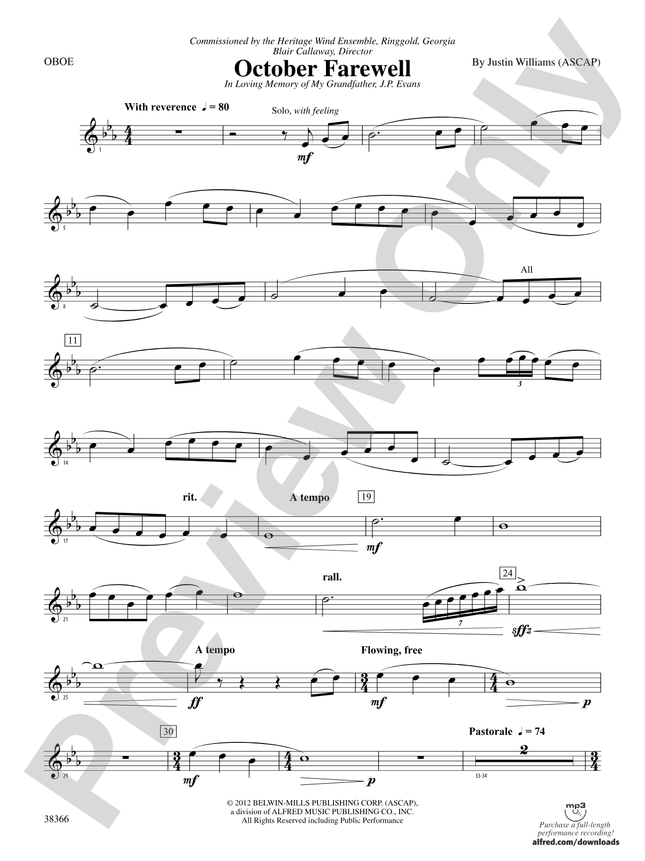 October Farewell: Oboe