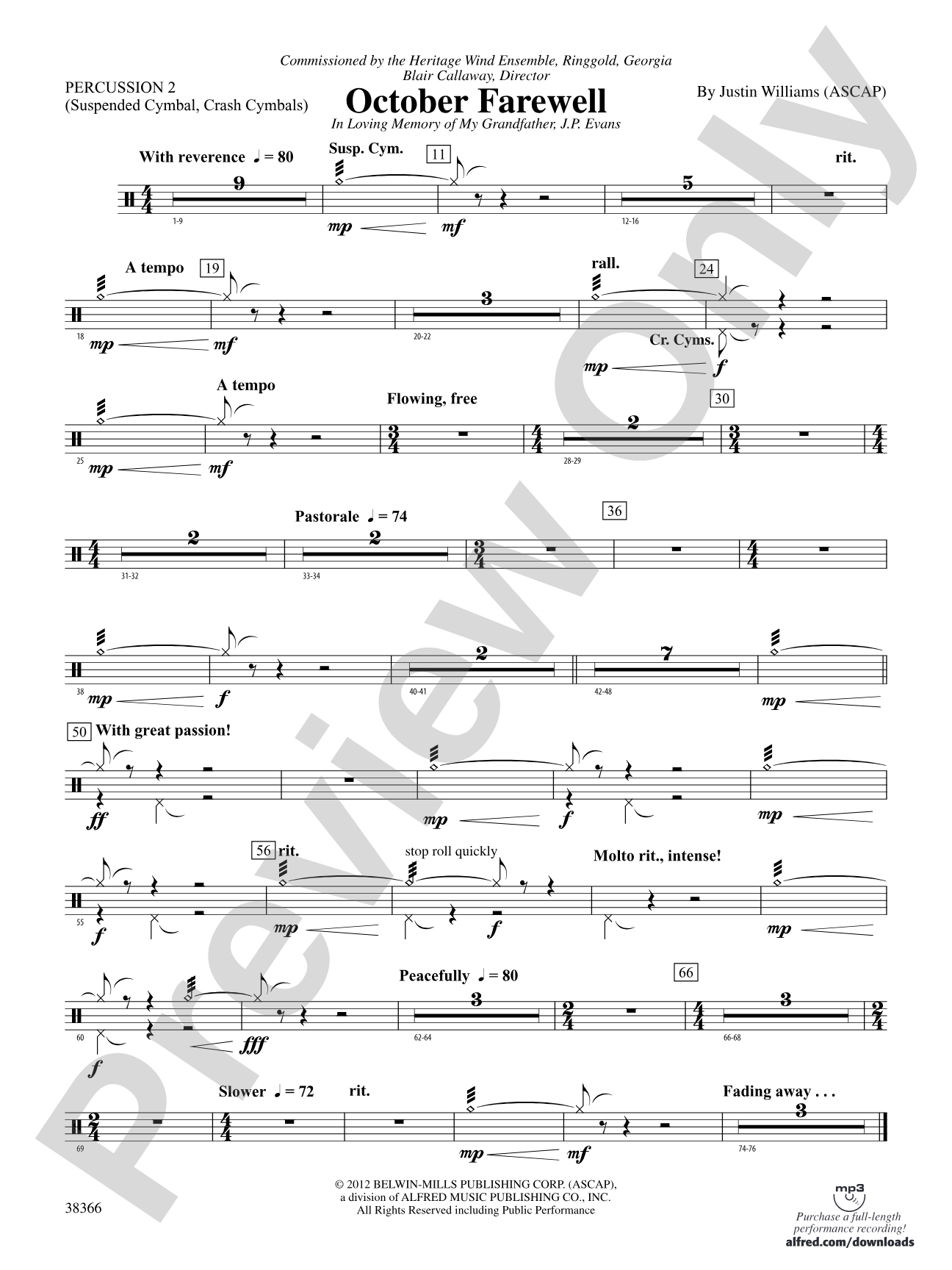 October Farewell: 2nd Percussion