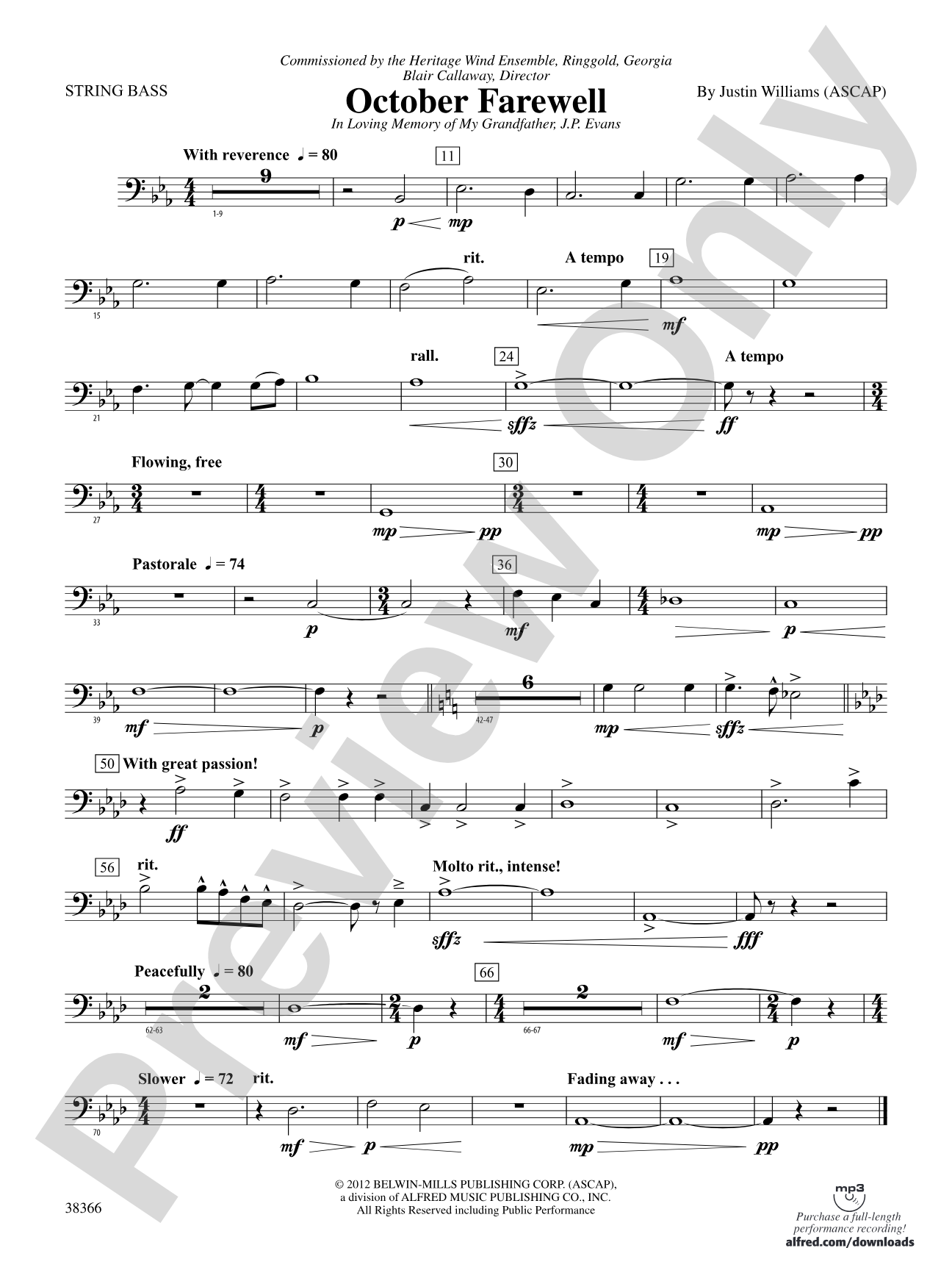 October Farewell: String Bass