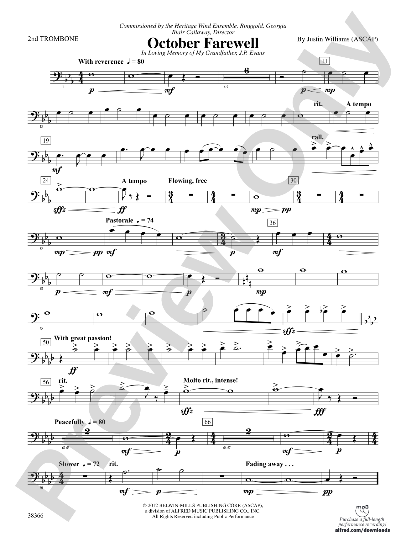 October Farewell: 2nd Trombone