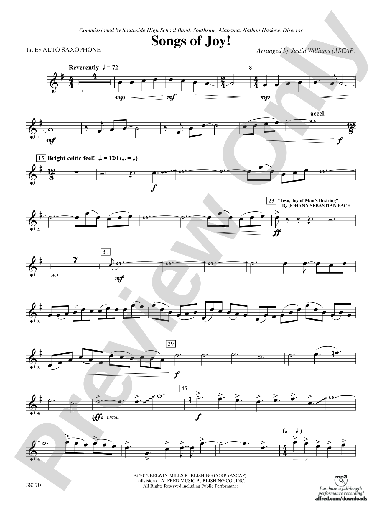 Songs of Joy!: E-flat Alto Saxophone