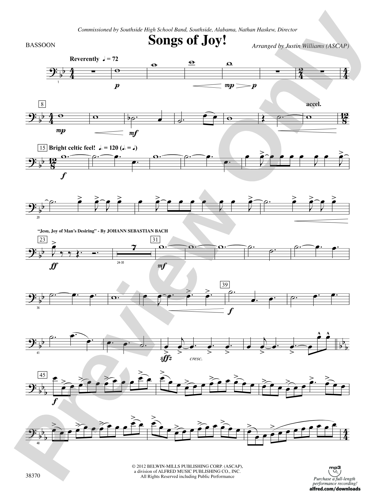 Songs of Joy!: Bassoon