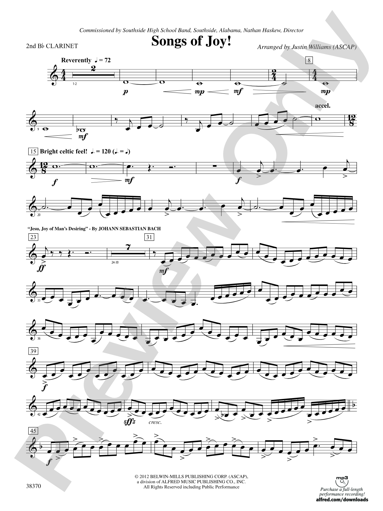 Songs of Joy!: 2nd B-flat Clarinet