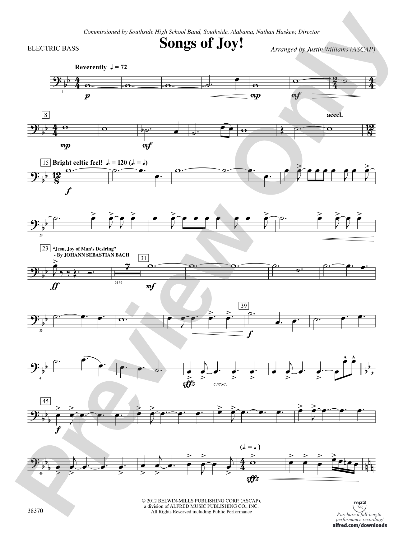 Songs of Joy!: Electric Bass