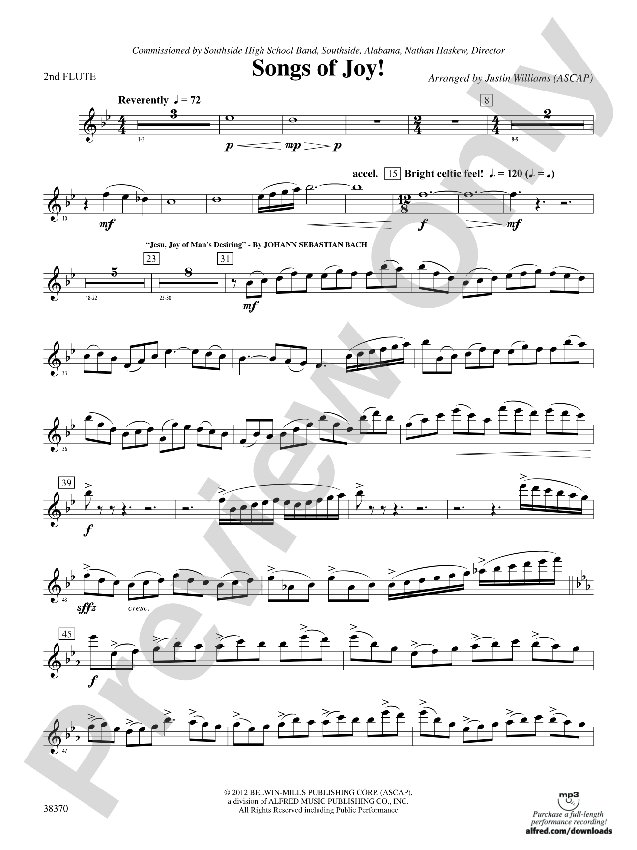 Songs of Joy!: 2nd Flute