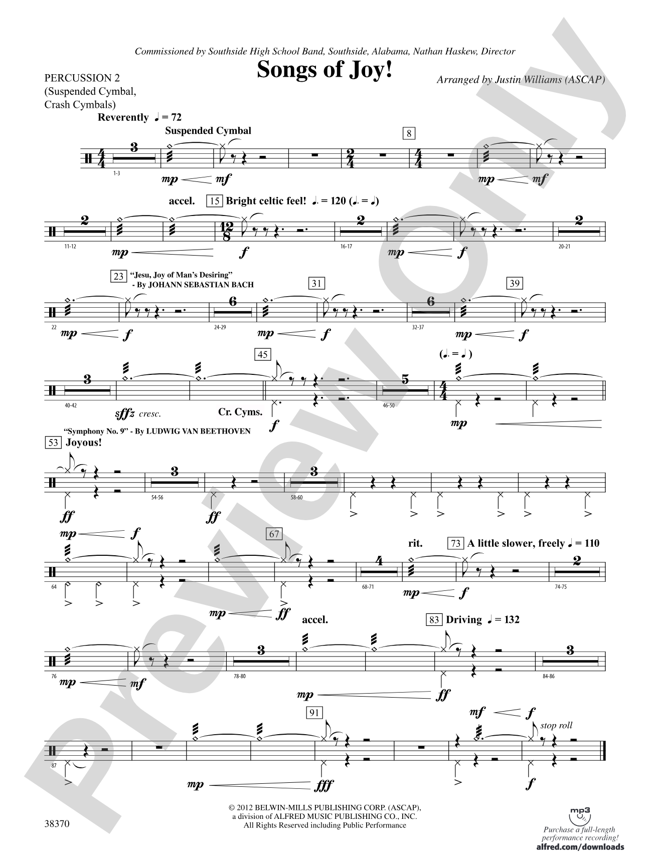 Songs of Joy!: 2nd Percussion