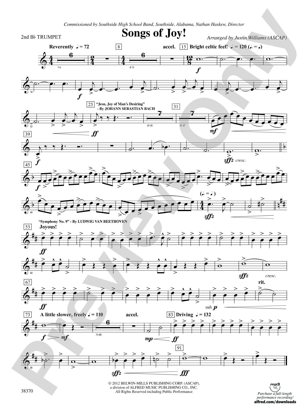 Songs of Joy!: 2nd B-flat Trumpet