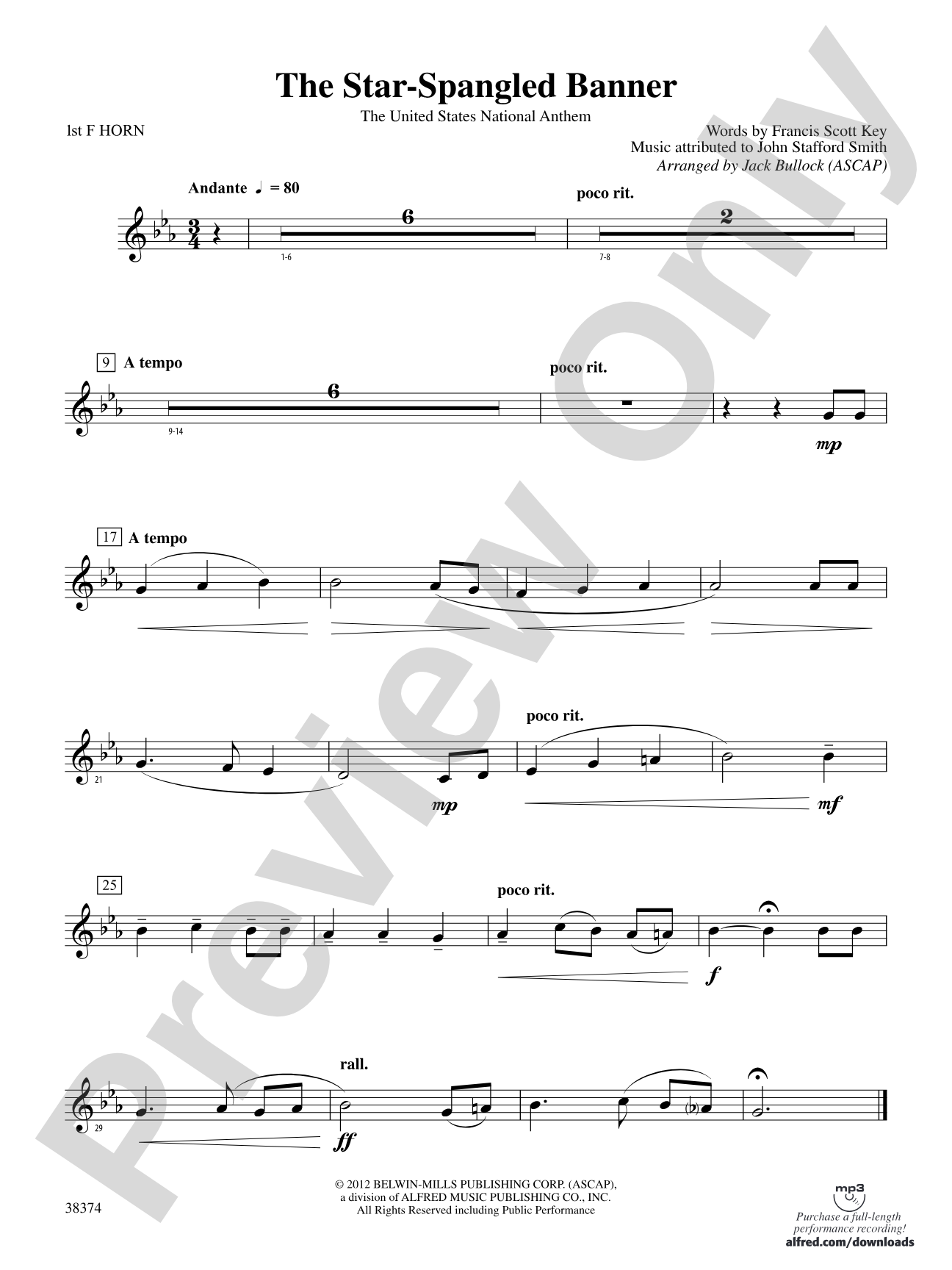 The Star-Spangled Banner: 1st F Horn