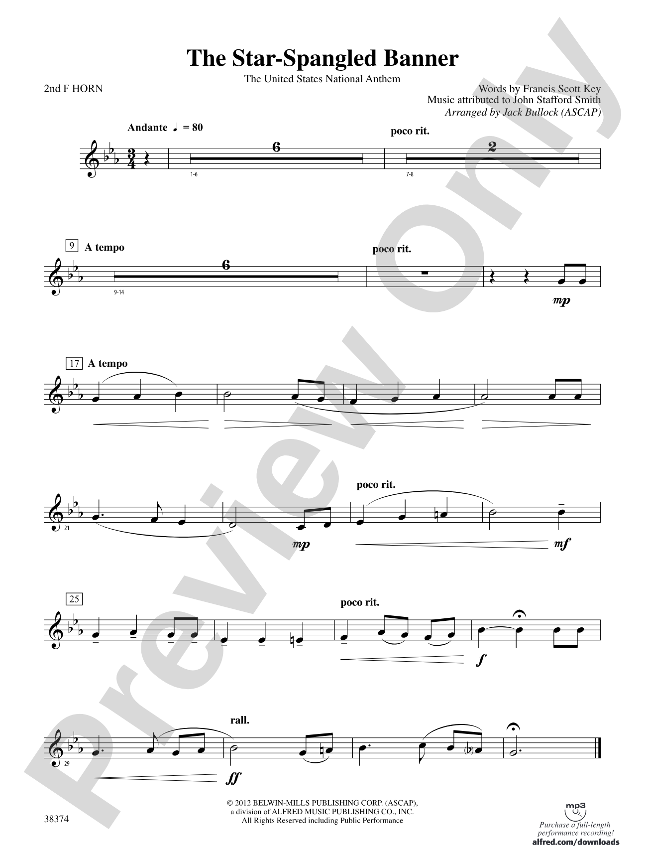 The Star-Spangled Banner: 2nd F Horn