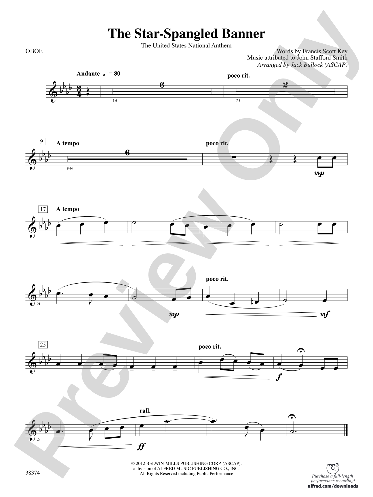 The Star-Spangled Banner: Oboe