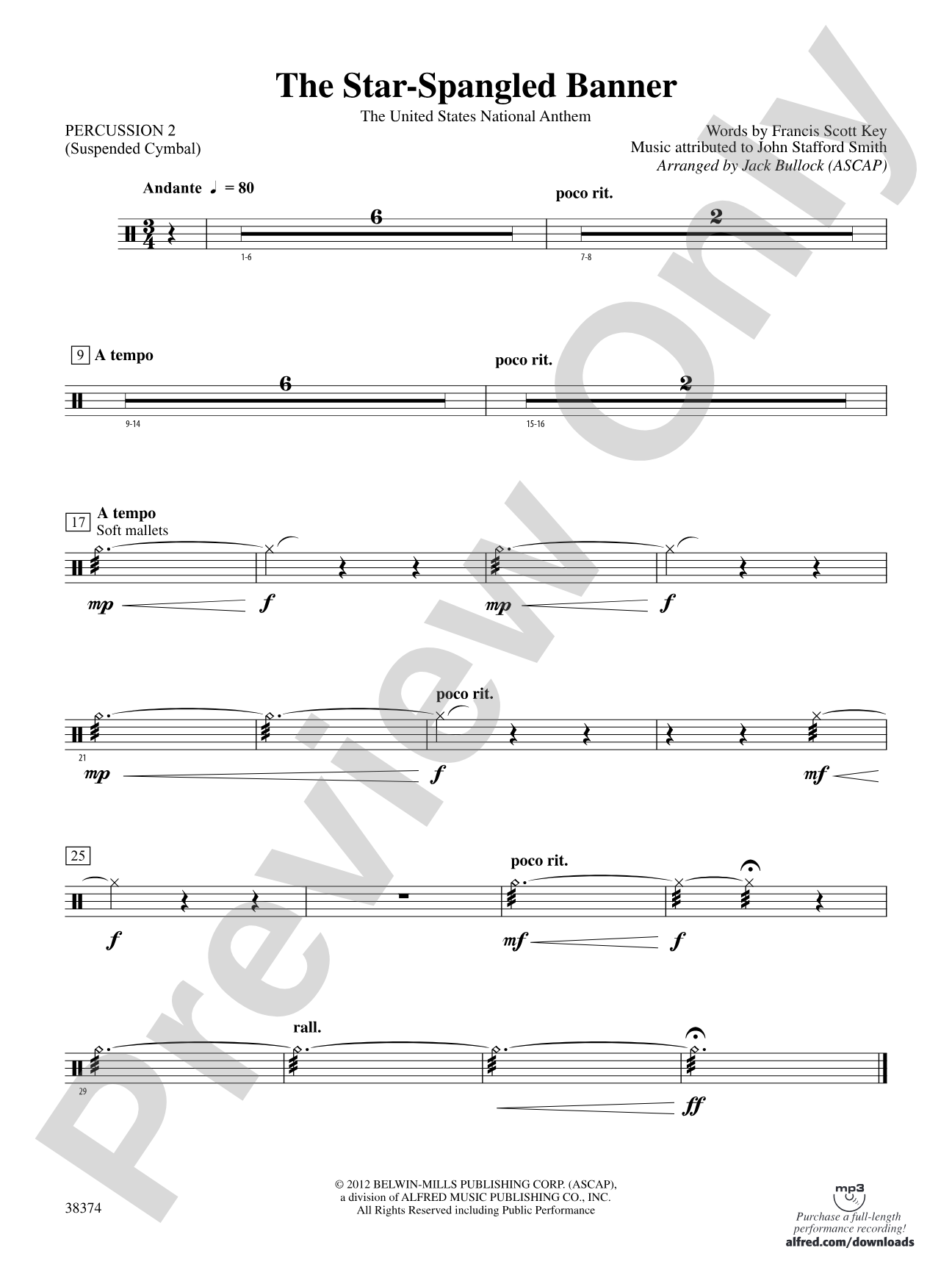 The Star-Spangled Banner: 2nd Percussion