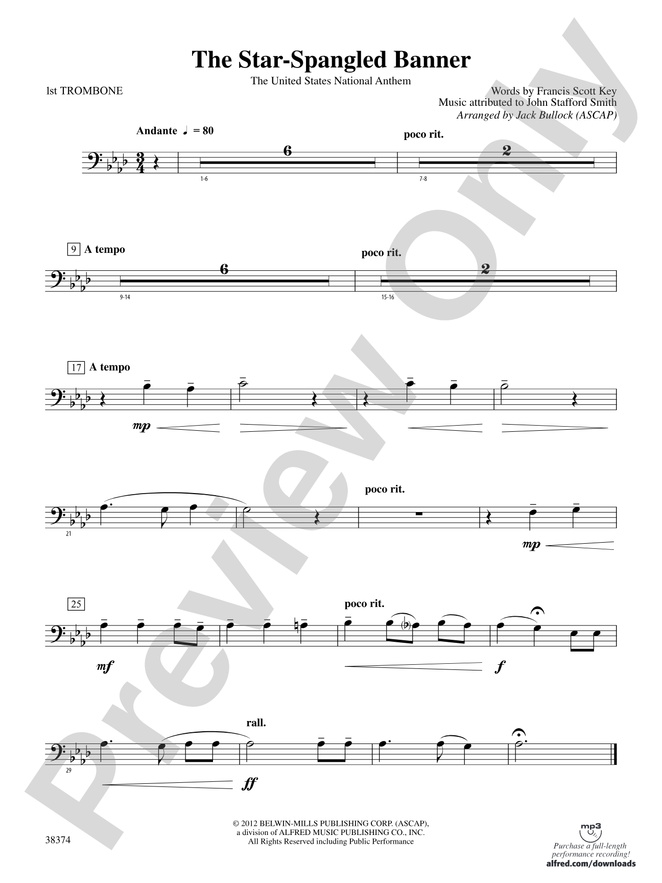 The Star-Spangled Banner: 1st Trombone