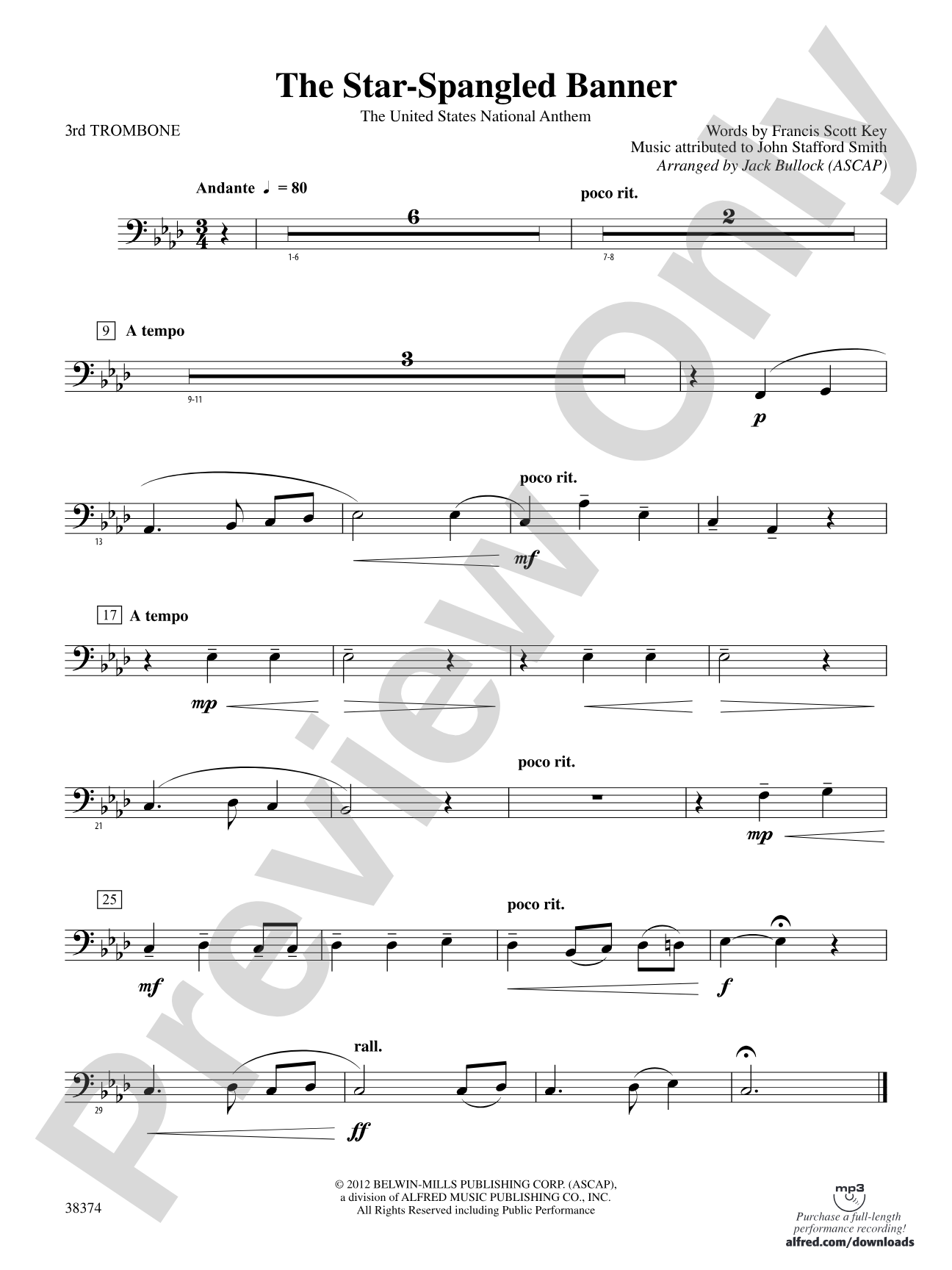 The Star-Spangled Banner: 3rd Trombone