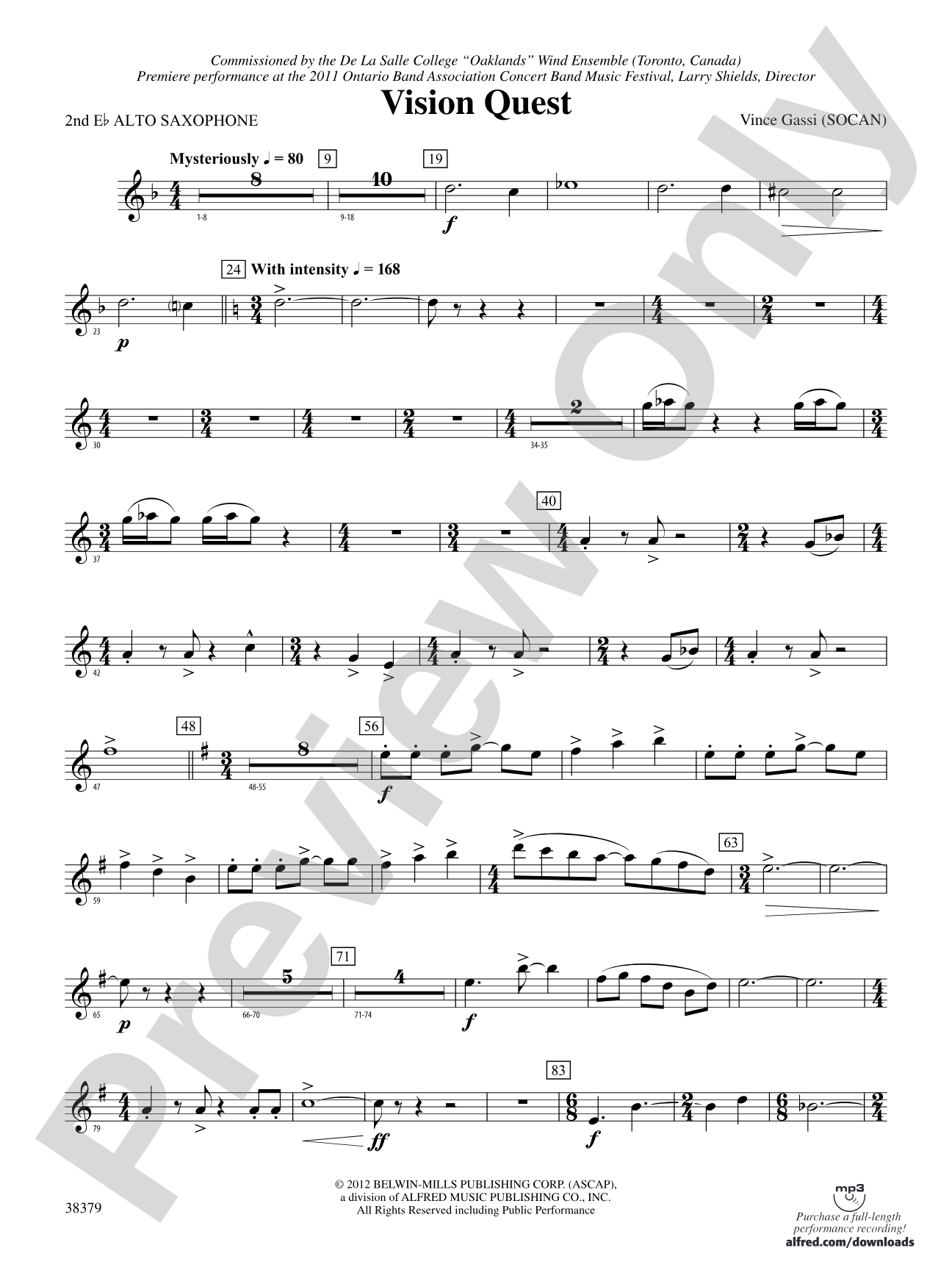 Vision Quest: 2nd E-flat Alto Saxophone