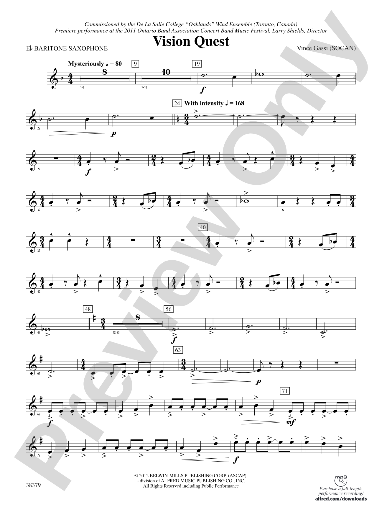 Vision Quest: E-flat Baritone Saxophone