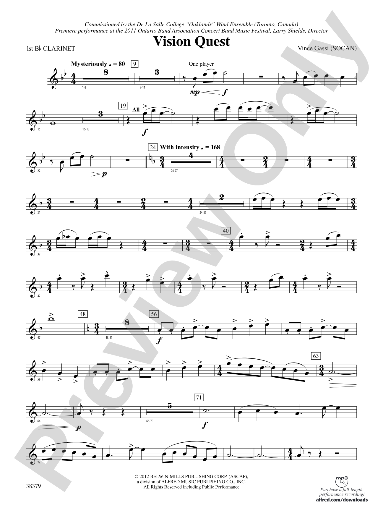 Vision Quest: 1st B-flat Clarinet