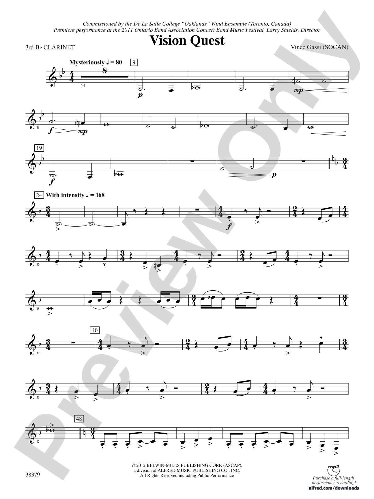 Vision Quest: 3rd B-flat Clarinet