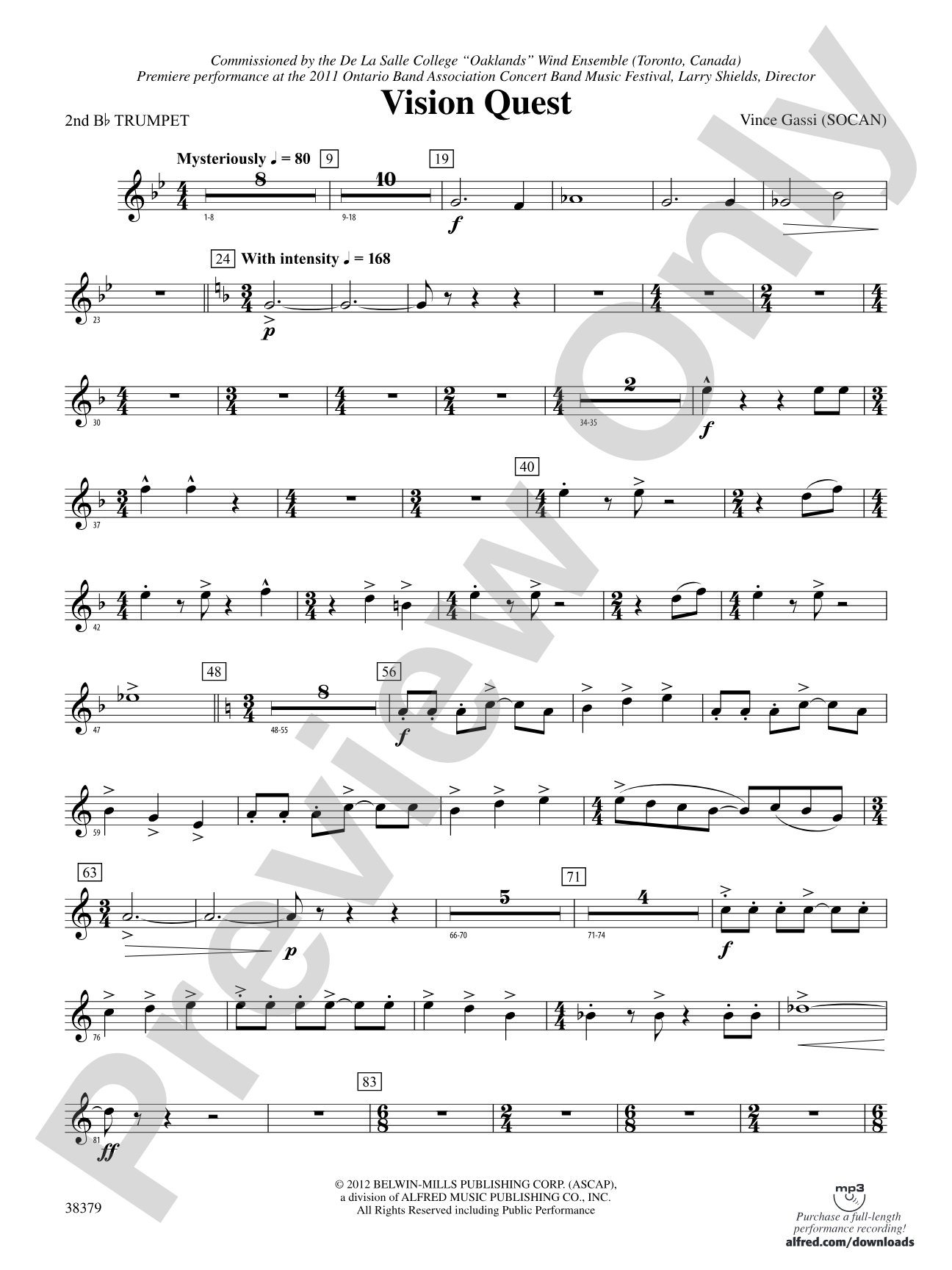 Vision Quest: 2nd B-flat Trumpet