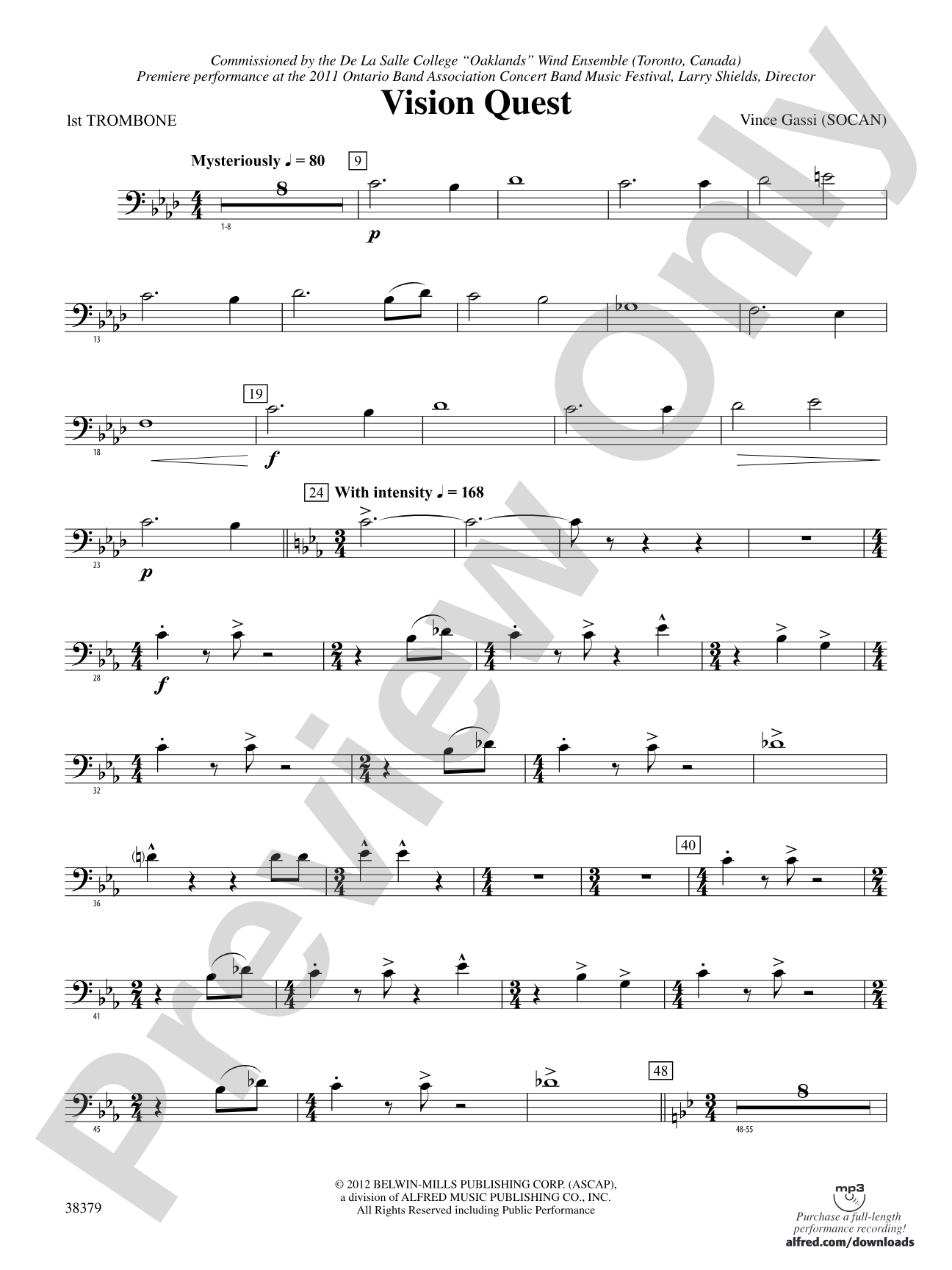 Vision Quest: 1st Trombone