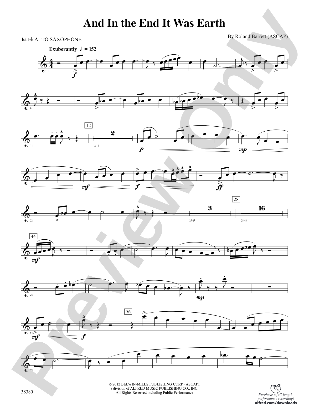 And in the End It Was Earth: E-flat Alto Saxophone