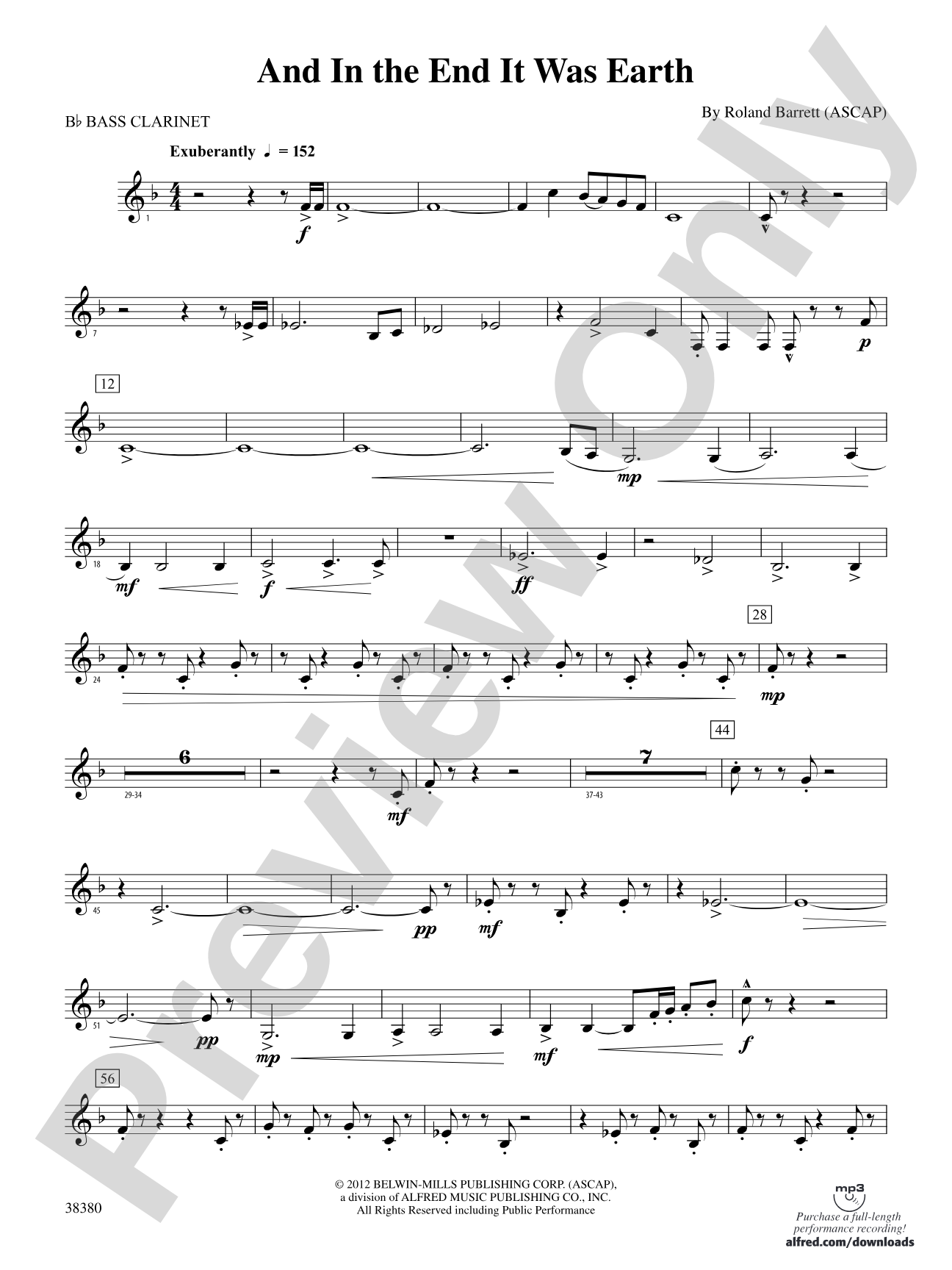And in the End It Was Earth: B-flat Bass Clarinet