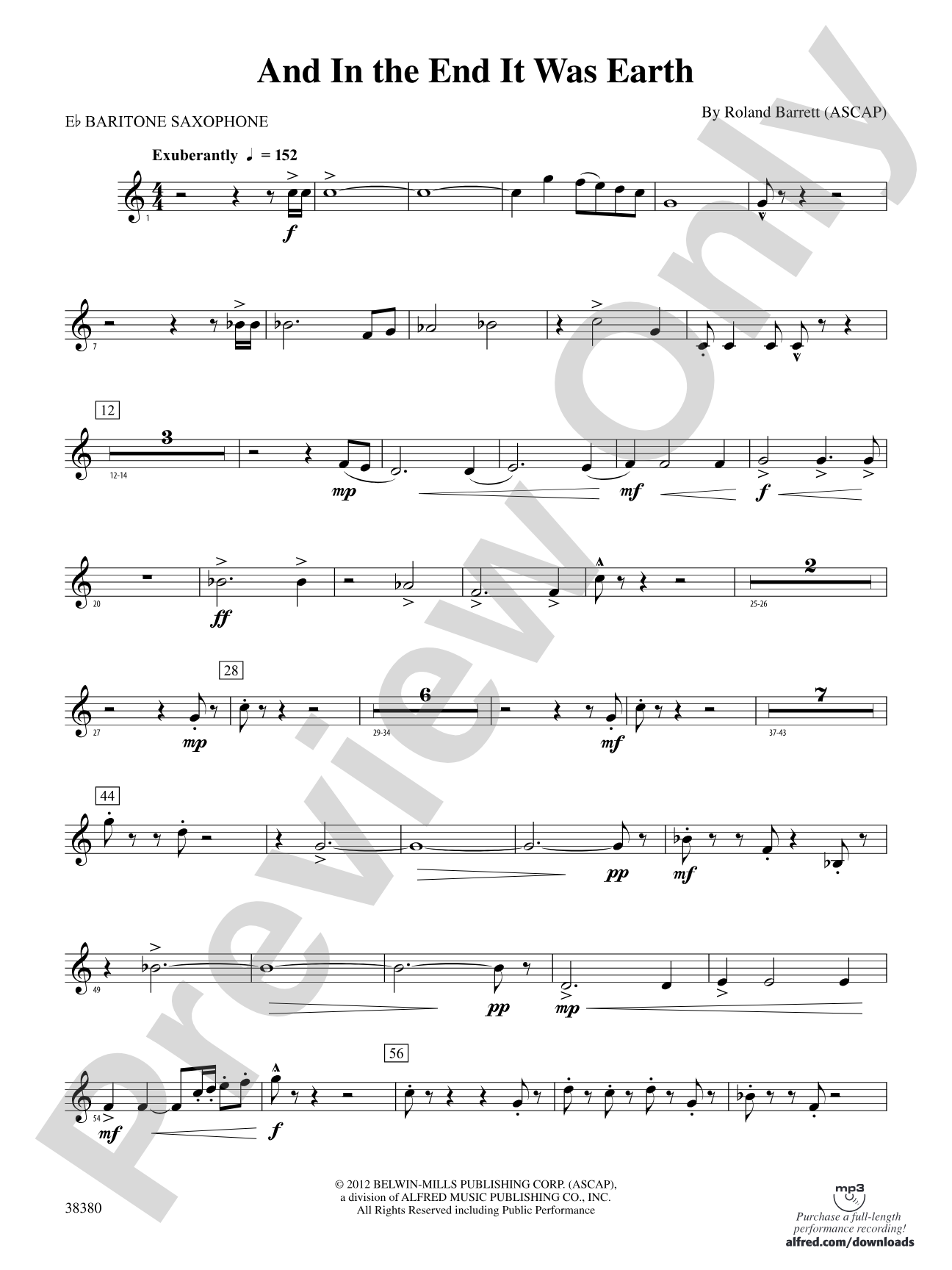 And in the End It Was Earth: E-flat Baritone Saxophone