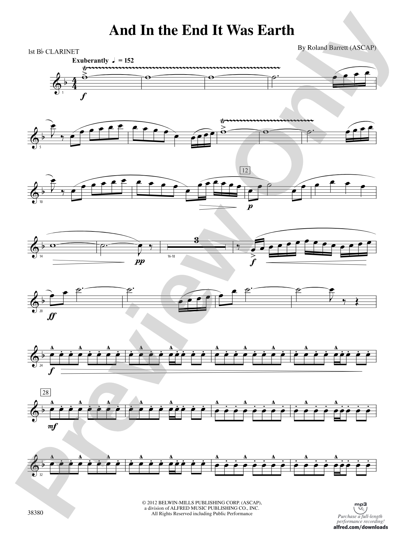 And in the End It Was Earth: 1st B-flat Clarinet