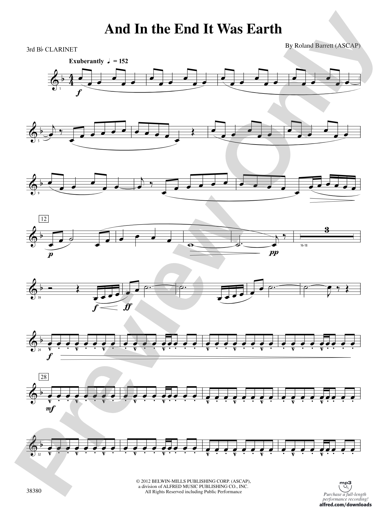And in the End It Was Earth: 3rd B-flat Clarinet