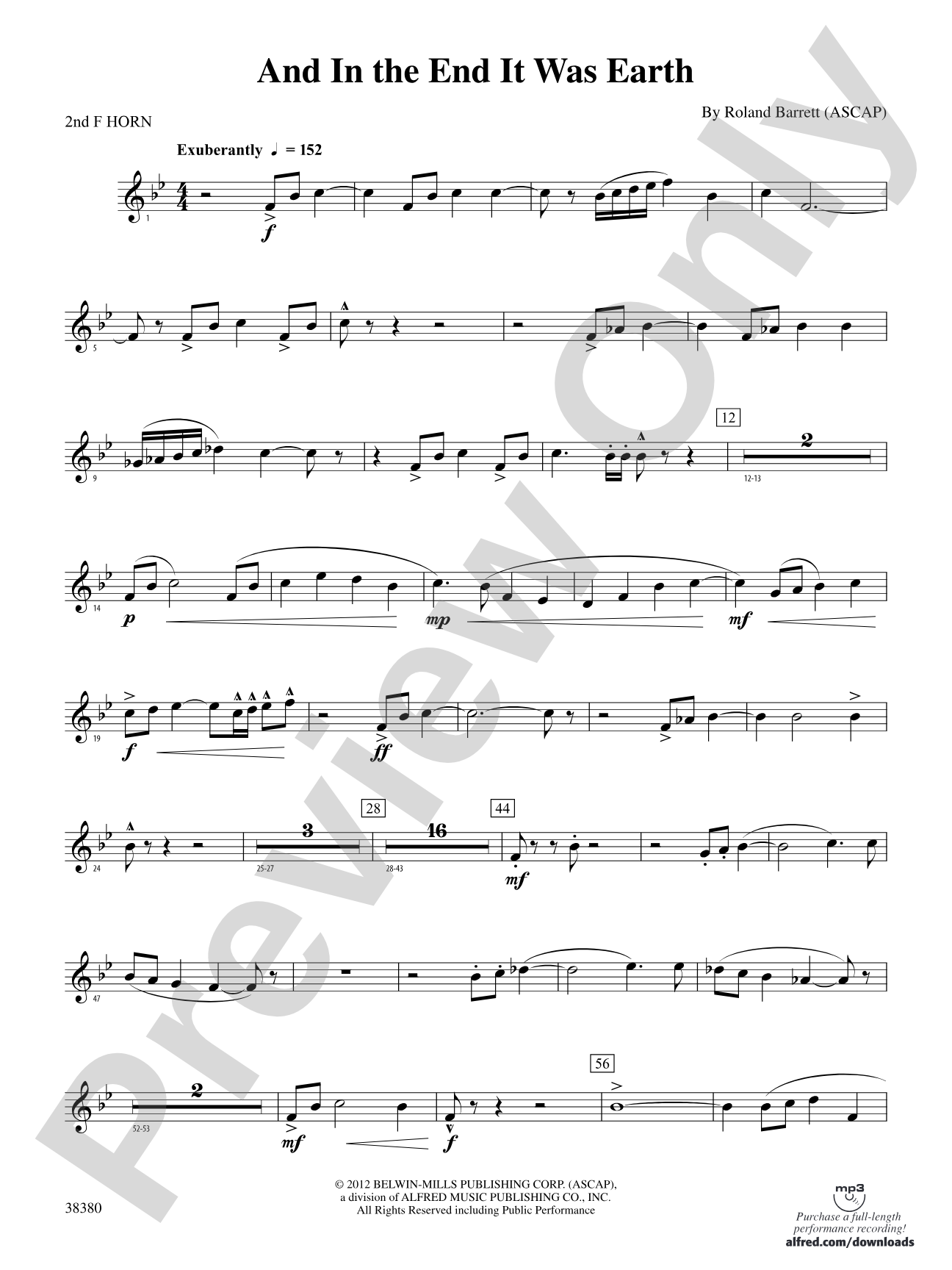 And in the End It Was Earth: 2nd F Horn
