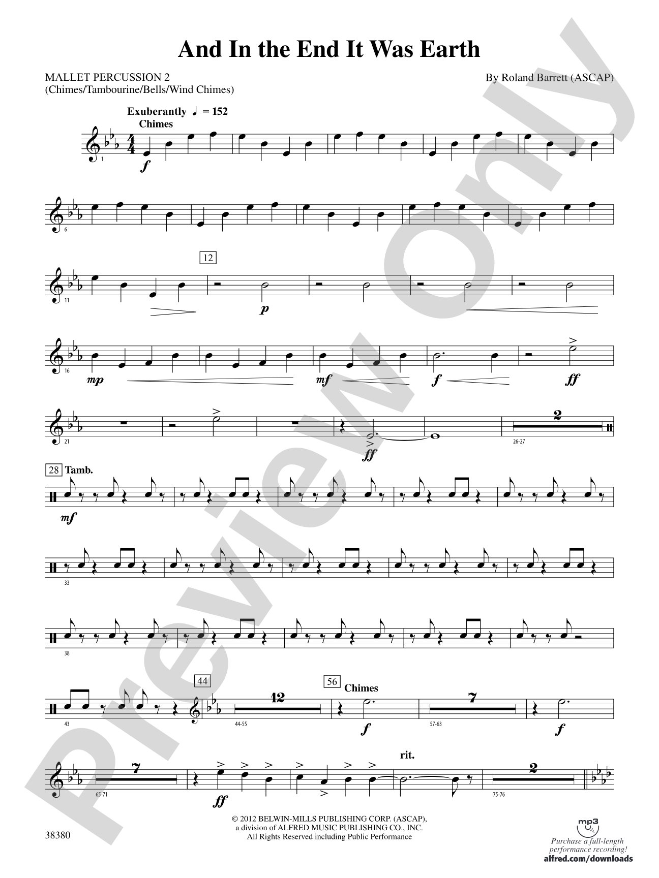And in the End It Was Earth: 2nd Mallet Percussion