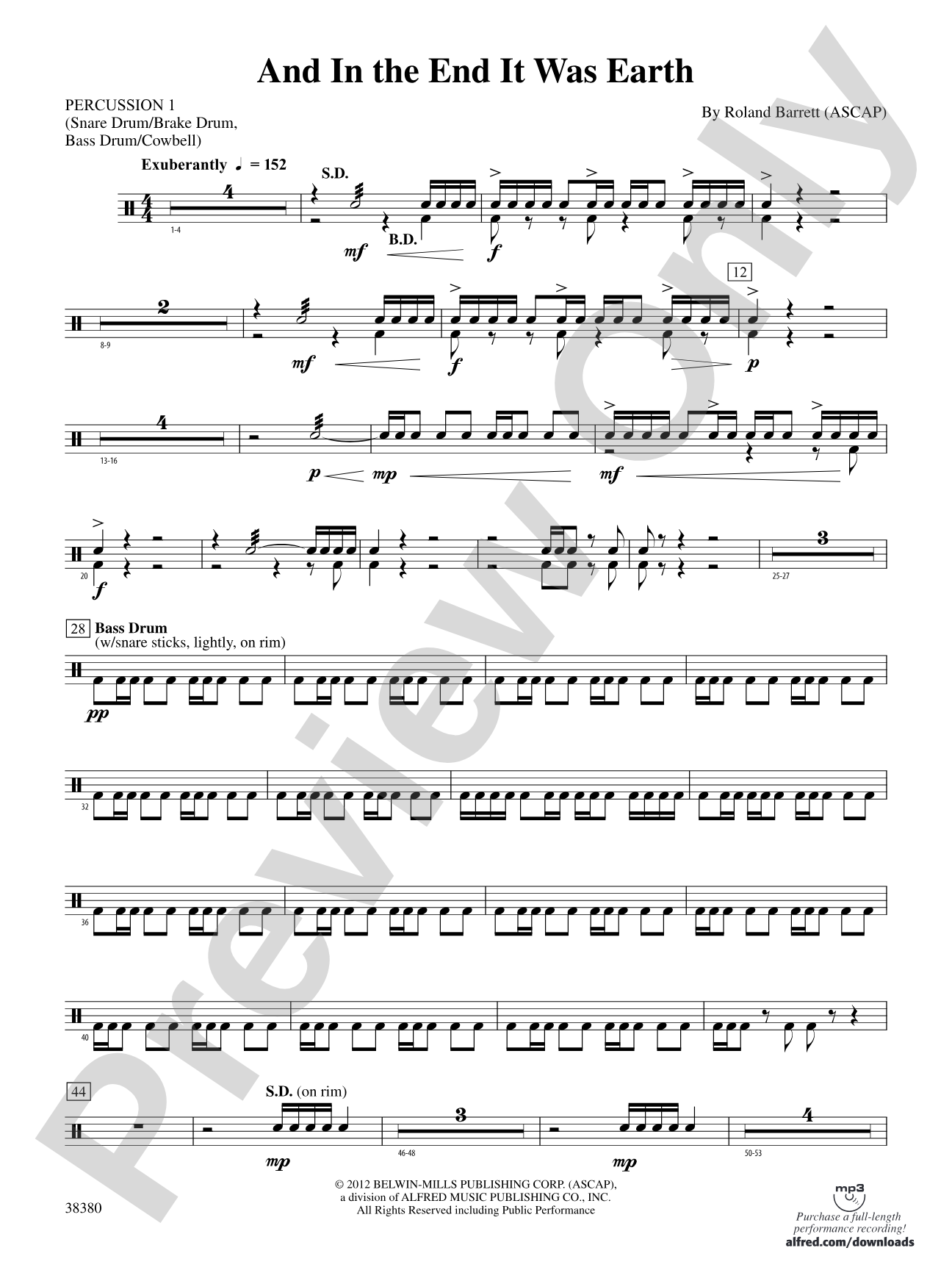 And in the End It Was Earth: 1st Percussion