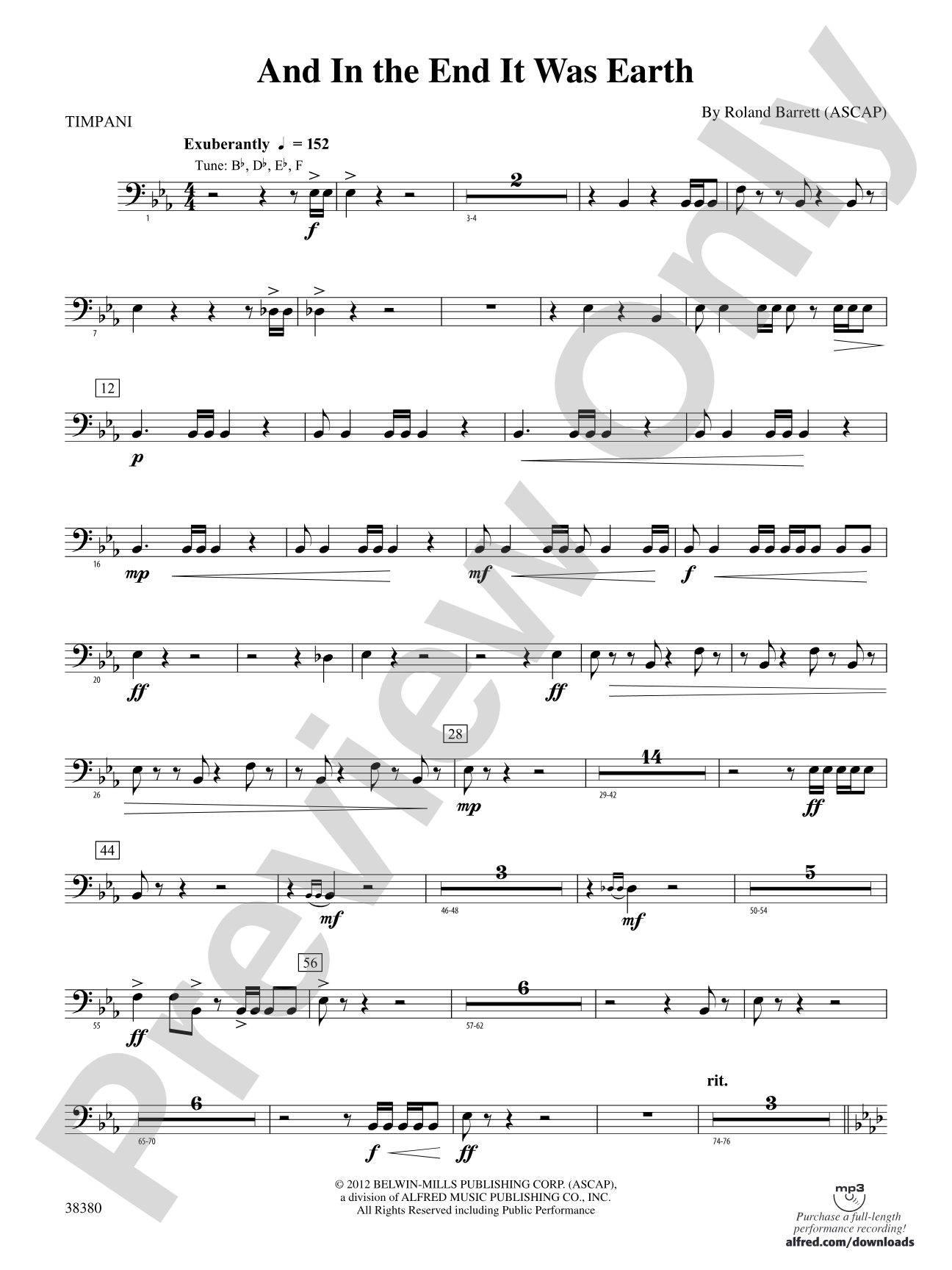 And in the End It Was Earth: Timpani