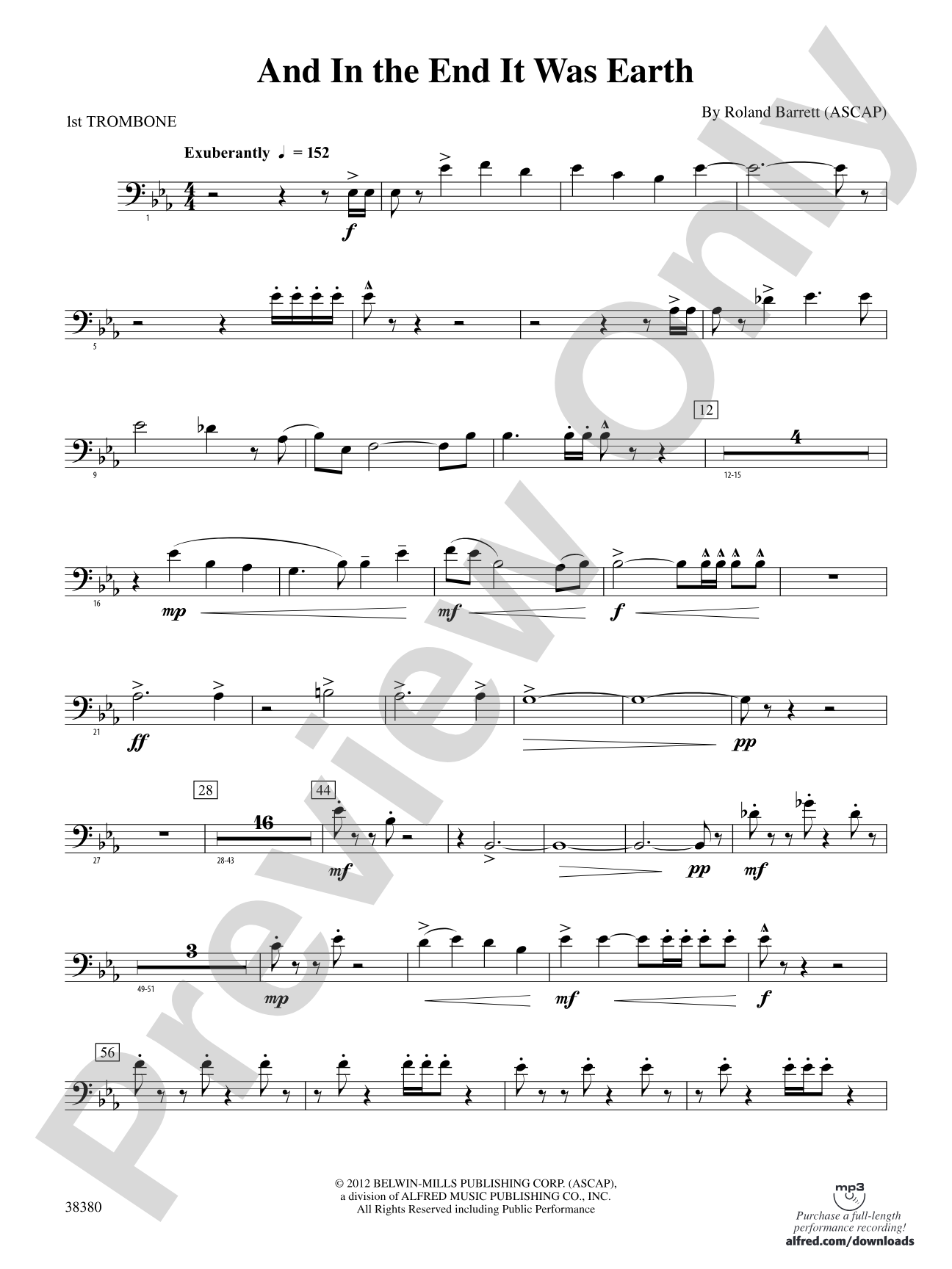 And in the End It Was Earth: 1st Trombone