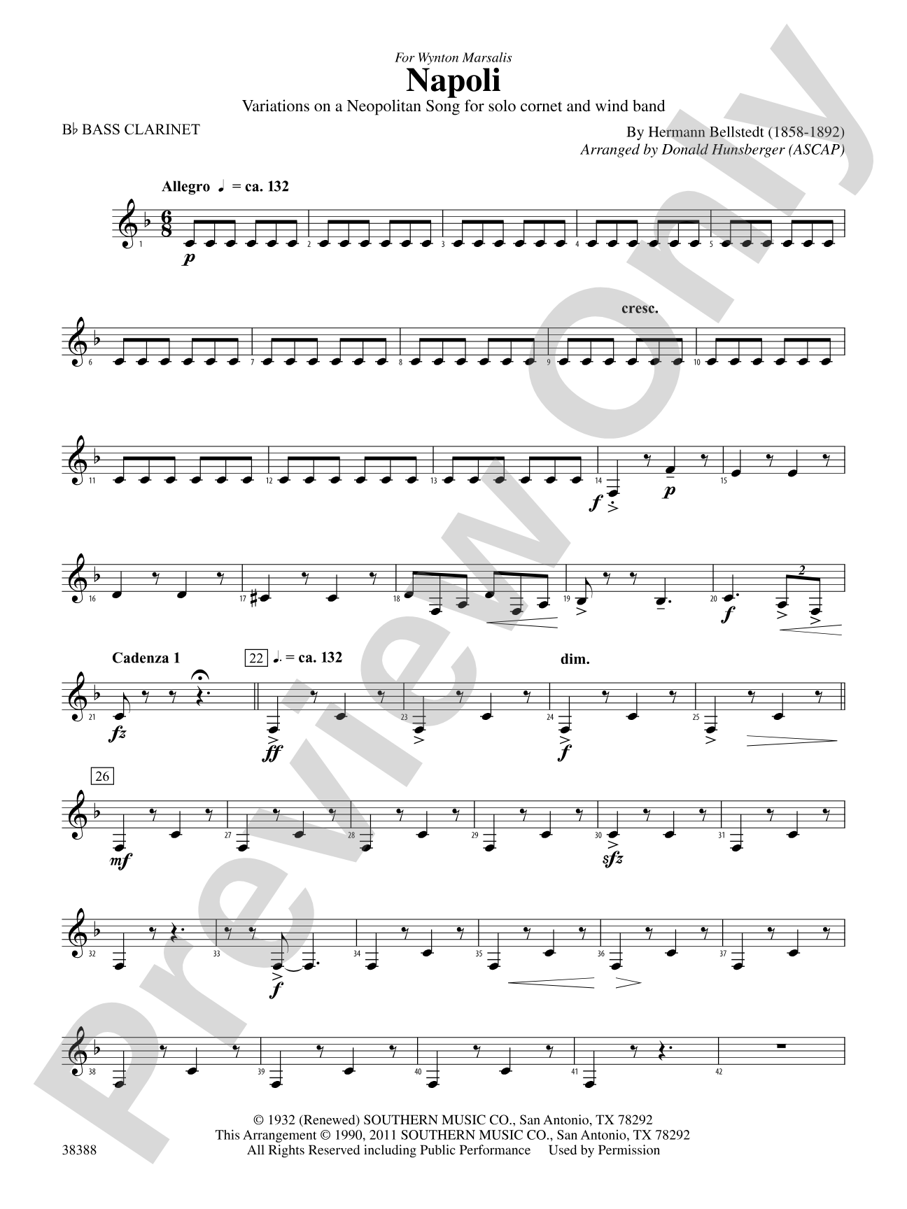 Napoli: B-flat Bass Clarinet