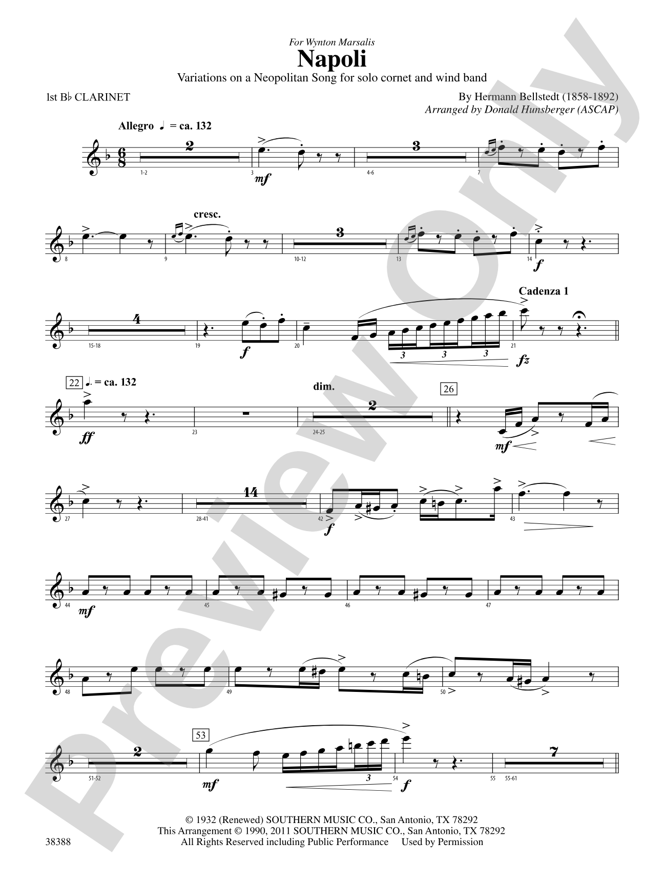 Napoli: 1st B-flat Clarinet