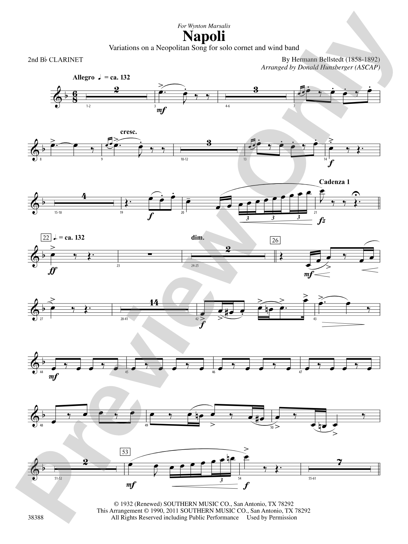 Napoli: 2nd B-flat Clarinet