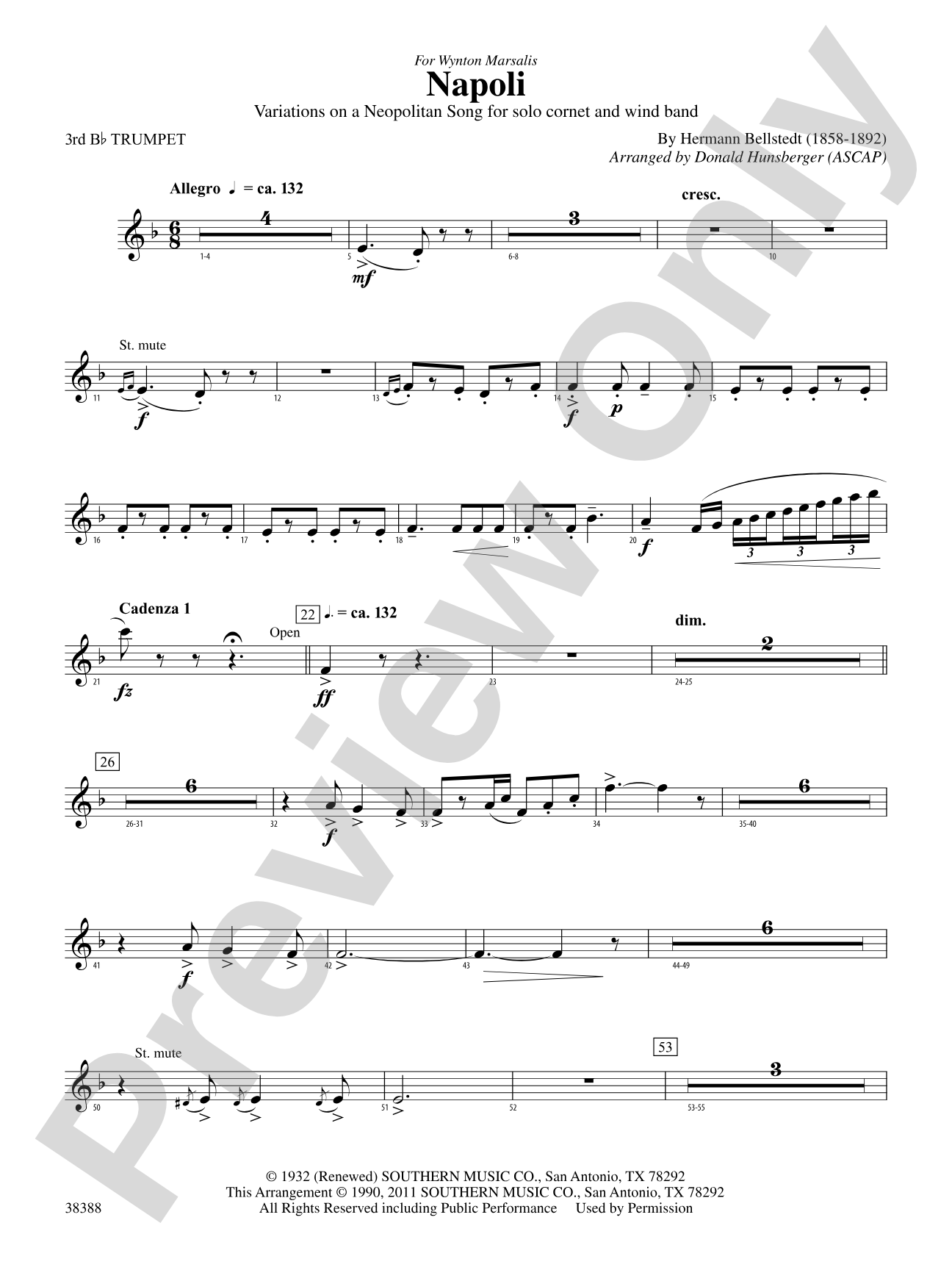 Napoli: 3rd B-flat Trumpet