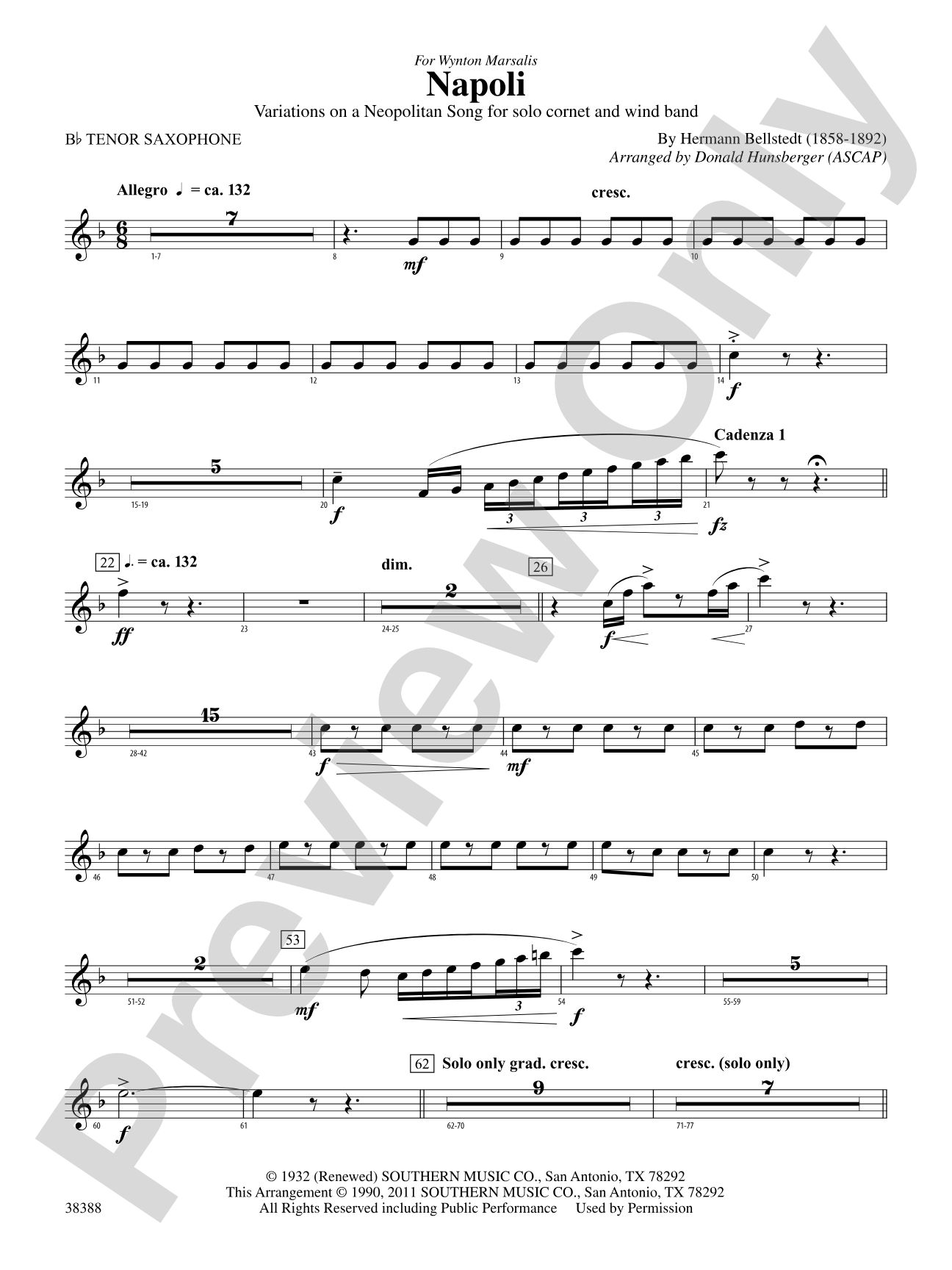 Napoli: B-flat Tenor Saxophone