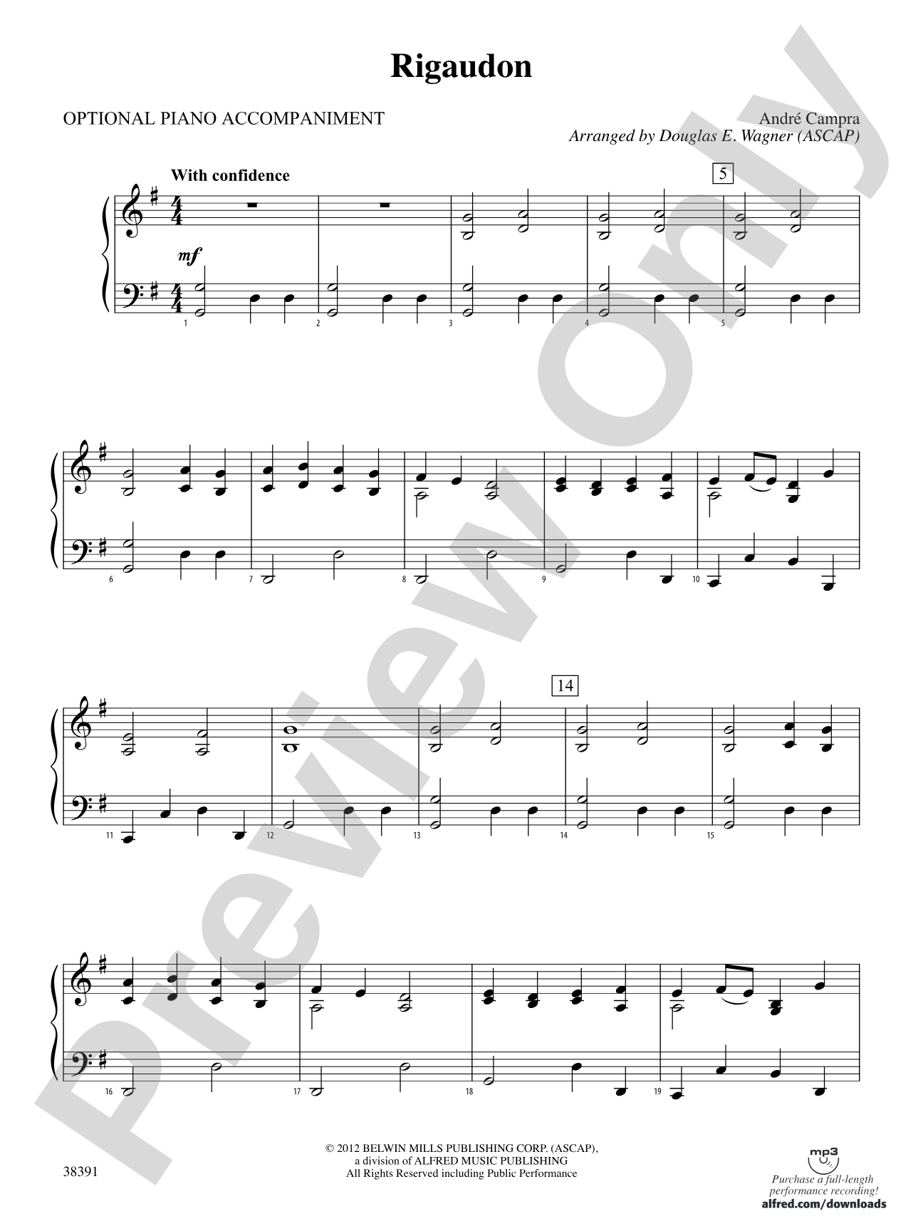 Rigaudon: Piano Accompaniment