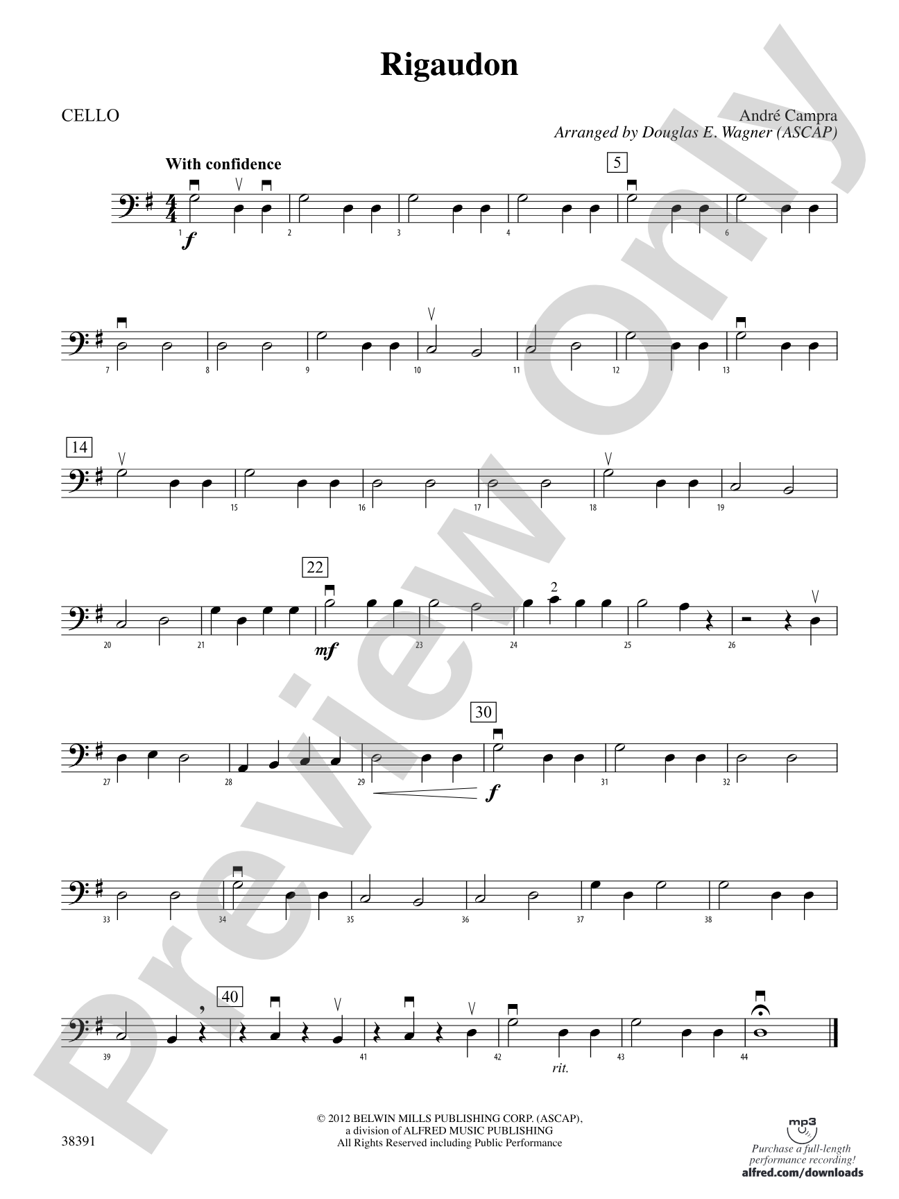 Rigaudon: Cello