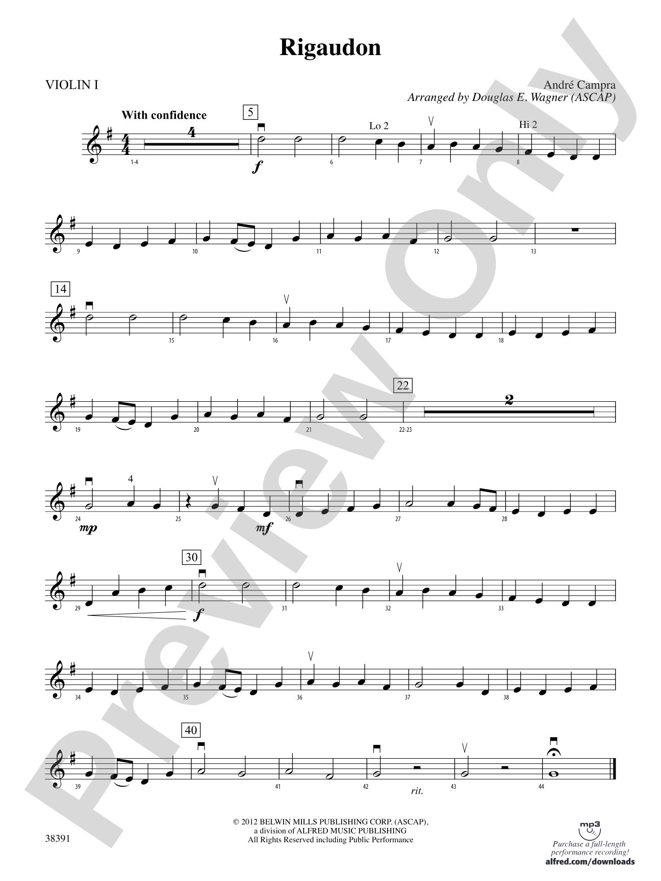 Rigaudon: 1st Violin