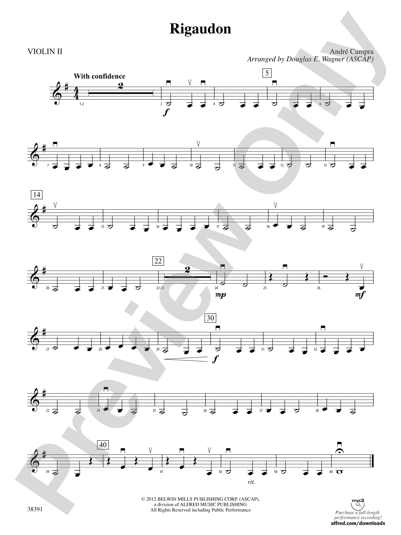 Rigaudon: 2nd Violin