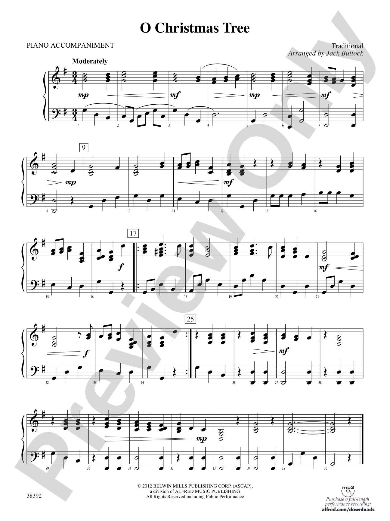 O Christmas Tree: Piano Accompaniment