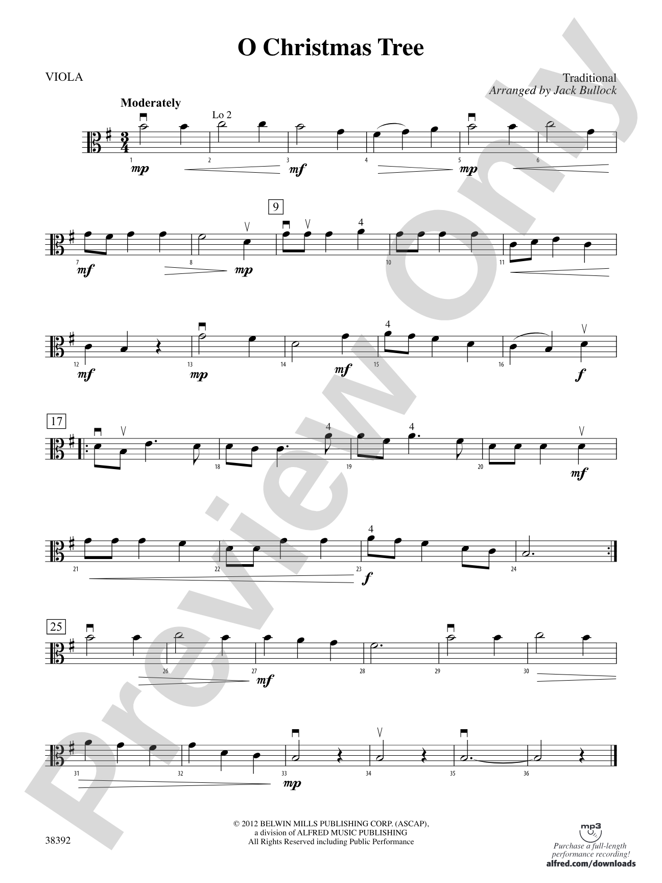 O Christmas Tree: Viola