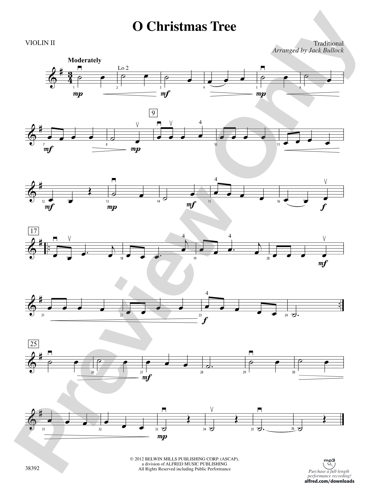 O Christmas Tree: 2nd Violin