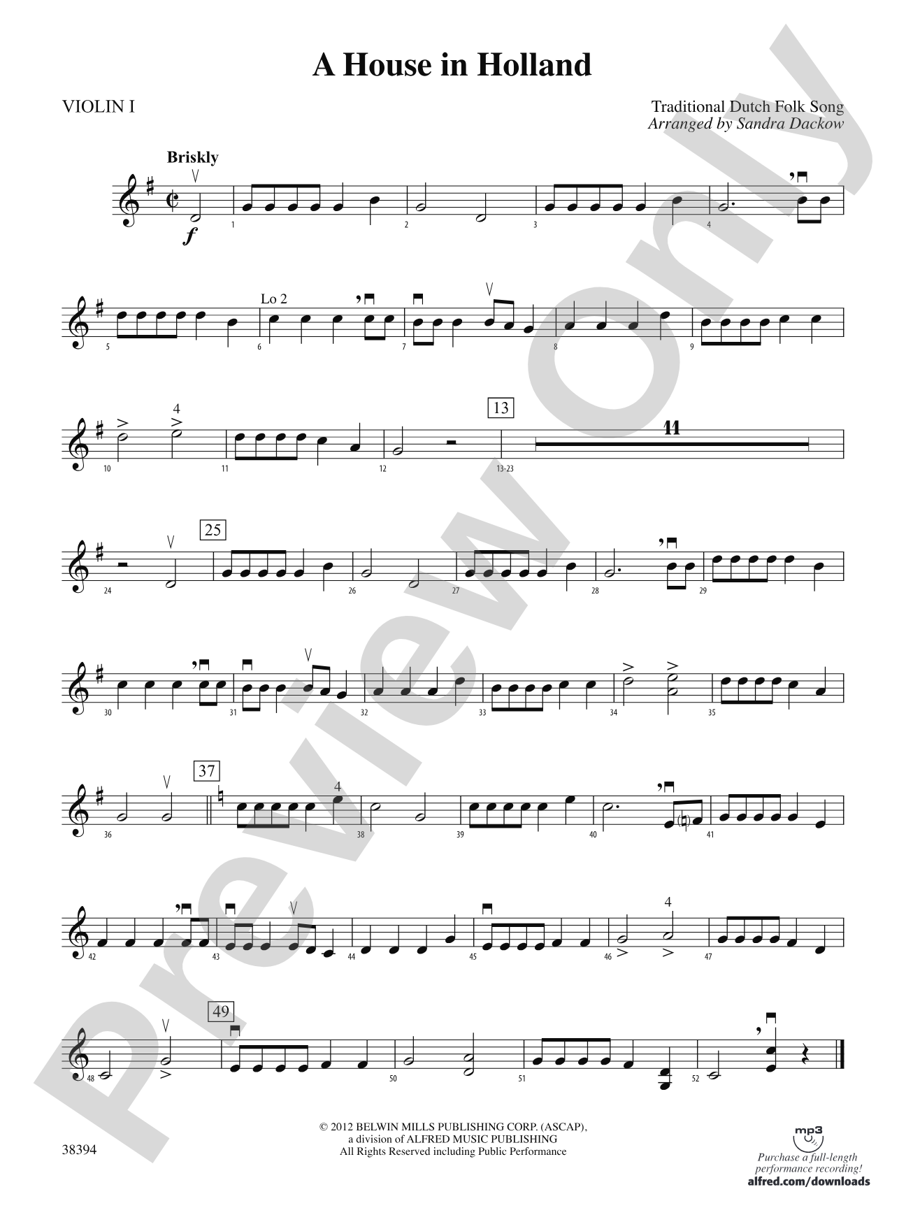 A House in Holland: 1st Violin