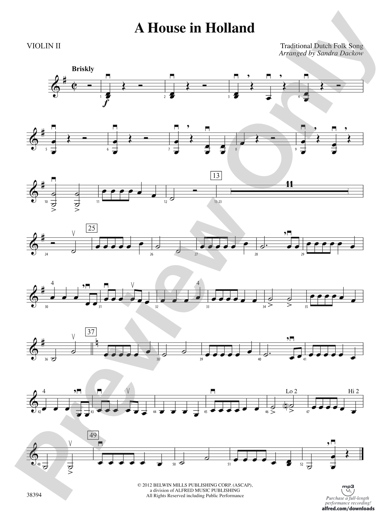 A House in Holland: 2nd Violin